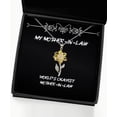 thumbnail image 1 of Joke Mother-in-Law Gifts, World's Okayest Mother-in-Law, Motivational Sunflower Pendant Necklace for Mother from Son, 1 of 5