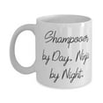 thumbnail image 1 of Joke Shampooer Gifts, Shampooer by Day. Ninja by Night, Useful 15oz Mug For Colleagues, Cup From Friends, Coffee mug, Tea mug, Travel mug, Ceramic mug, Funny mug, Gift for coffee lover, Gift for, 1 of 2
