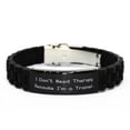 thumbnail image 1 of Joke Trainer, I Don't Need Therapy Because I'm a Trainer, Cute Holiday Black Glidelock Clasp Bracelet from Colleagues, 1 of 1