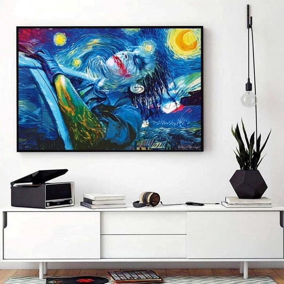 Joker Abstract Starry Night horizontal 11 x 17 Inch Poster