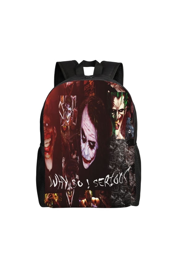 Joker Backpack Cute Anime Large Capacity Multifunction Backpacks Lightweight Sports Travel Laptop Bag Daypack 16In