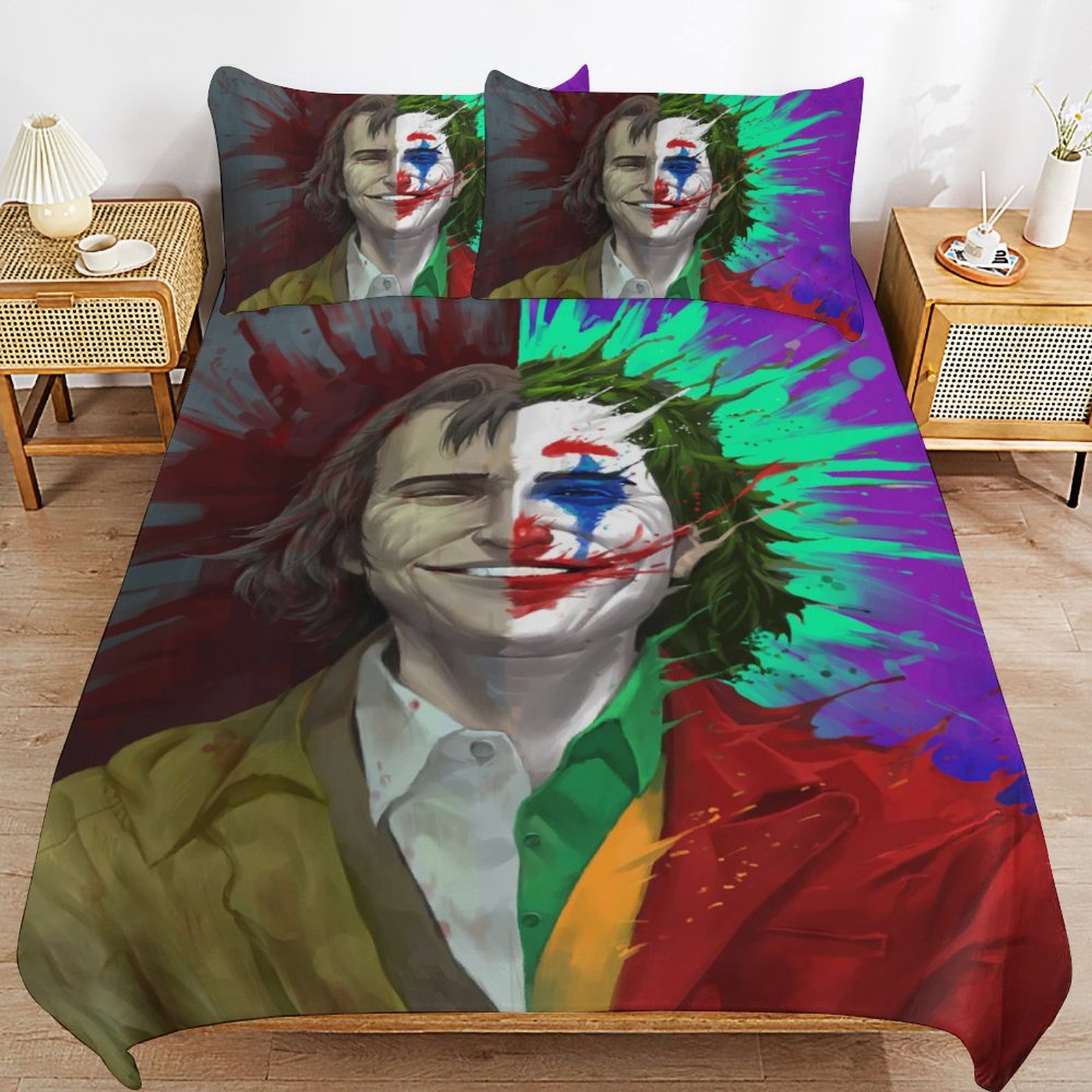 Joker Bedding Sets Cute Bed Cover Anime Cartoon 3D Printed Lightweight Room Decor Sets, 1 Duvet