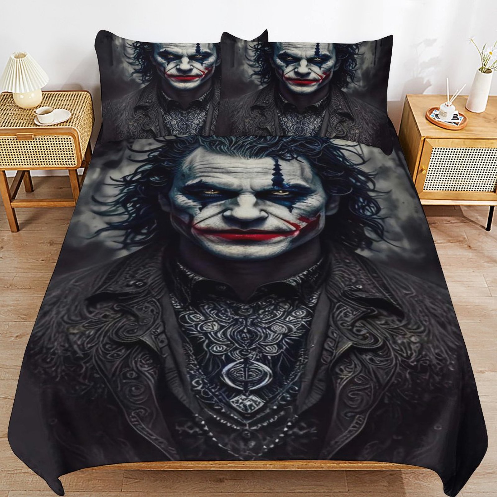 Joker Bedding Sets Cute Bed Cover Anime Cartoon 3D Printed Lightweight Room Decor Sets, 1 Duvet