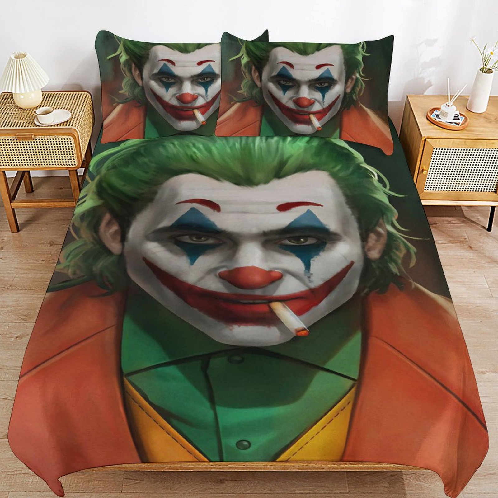 Joker Bedding Sets Cute Bed Cover Anime Cartoon 3D Printed Lightweight Room Decor Sets, 1 Duvet