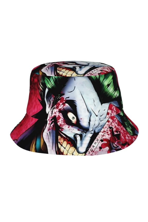 Joker Bucket Hat Beach Sun Hat For Women Men, Beach Caps Reversible Lightweight Outdoor Cap For Beach Travel Headwear
