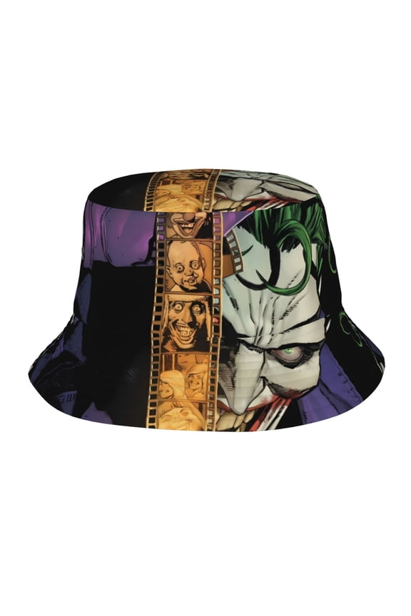 Joker Bucket Hat Beach Sun Hat For Women Men, Beach Caps Reversible Lightweight Outdoor Cap For Beach Travel Headwear