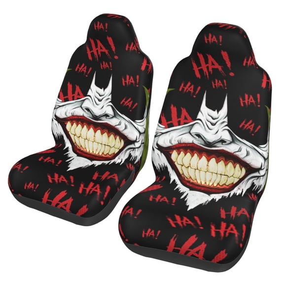 Joker Car Seat Cover Set of 2 Fashion Stretchy Front Seat Protector Universal Fit for Auto Truck SUV Van Sedan Car Interior Accessory Decoration
