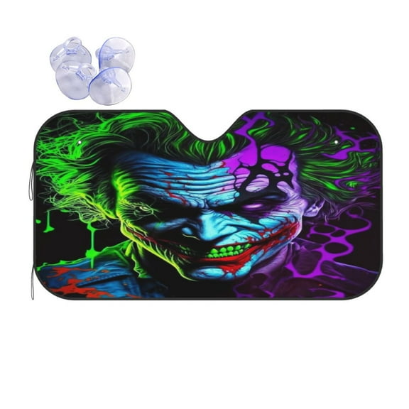 Joker Car Windshield Sunshade Front Window Sun Shades Folding Block Uv Rays Visor Protector Sun Shield Gifts for Sedan Truck Suv Auto Accessories