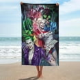 thumbnail image 1 of Joker Character Harley Quinn Beach Towel Microfiber Soft Absorbent Quick-Dry Bath Towel 130x80cm for Bathroom Shower Guests Pool Swimming Camp Holiday Gym for Kid Adult, 1 of 8