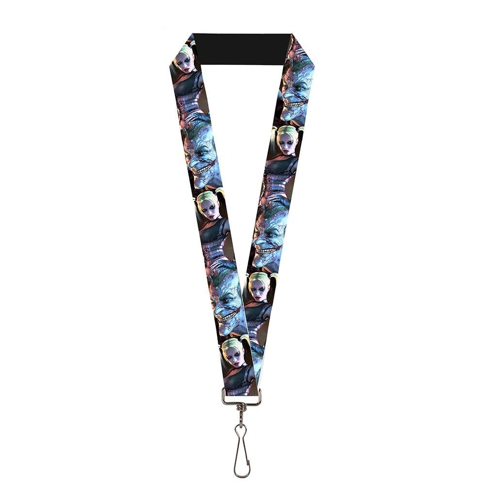 DC Comics Lanyard, Arkham City Harley Quinn Pose Joker Face, Elastic ...