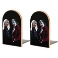 thumbnail image 1 of Joker Folie A Deux Harley Quinn Bookends Wood Book Divider Decor Shelves Non-Skid Book Stand 2 Pieces For Classroom Dormitory Bookshelf Office Home, 1 of 7