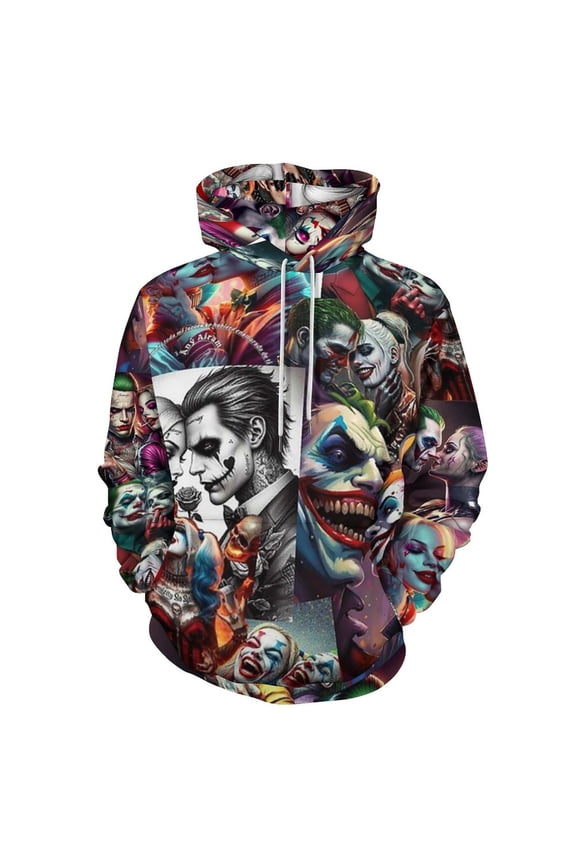 Joker Harl-ey Quinn Casual Hoodie Jacket Hooded Long Sleeves Sweatshirt Pullover Sweaters Women Men