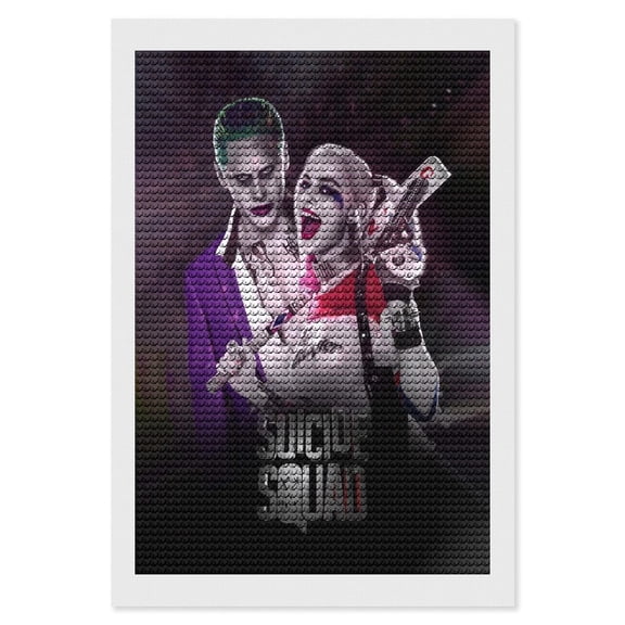 Joker Harley Qu-in Diamond Art Kits DIY 5D Anime Painting by Number Kits Full Drills for Adults Crystal Pictures Arts Craft for Home Wall Decor Gift 8"x12"
