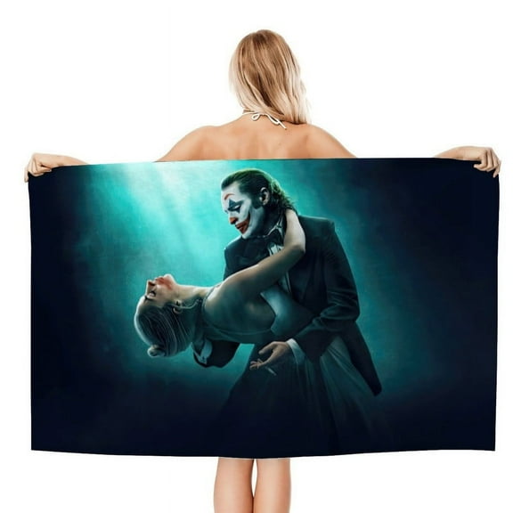 Joker Harley Quinn Gifts Beach Towel for Women Girl Birthday Inspired Fan Bath Outdoor Music Lover