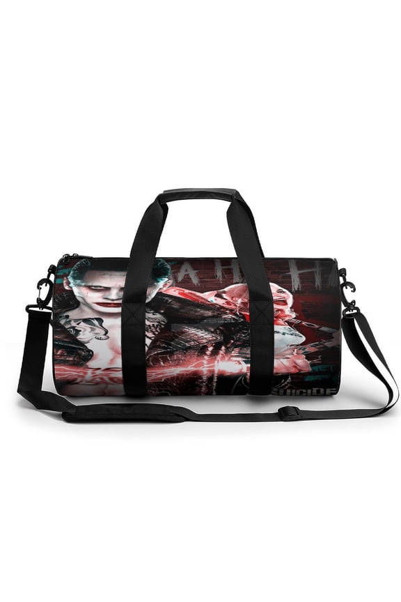 Joker Harley Qu-in Gym Bag Cartoon Printed Gym Bag cylinder Gym Bag Sports Luggage Bag weekend Luggage Bag