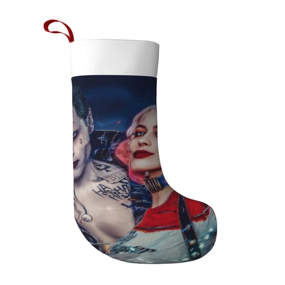 Joker Harley Quinn Ultra soft velvet Christmas socks, Large Super Soft Christmas Stockings For Christmas Xmas Tree Holiday Fireplace Family Decor Gifts