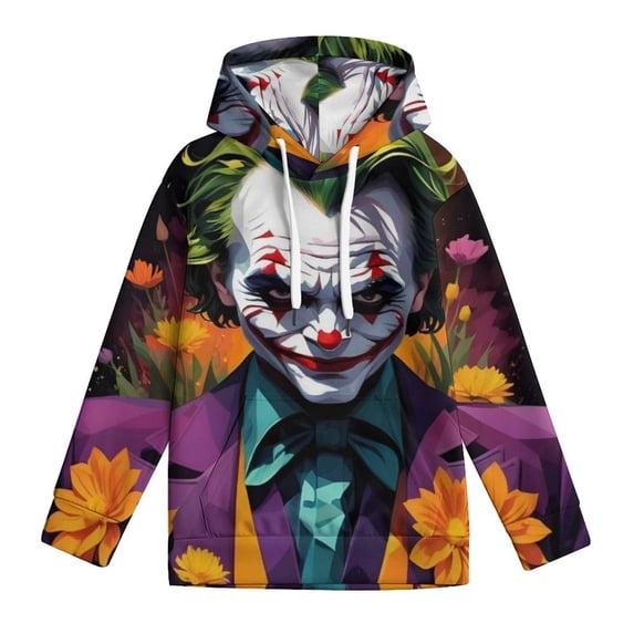Joker Hoodie for Boys Girls, Novelty 3D Print Pullover Hooded for Kids, Fashion Lightweight Sweatshirt, Long Sleeve Hoodies with Pocket, S-XL