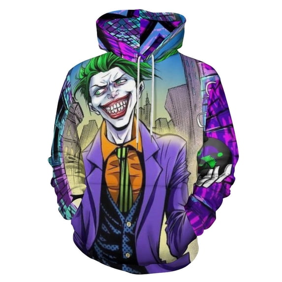 Joker Hoodies for Men Women, Unisex Hooded Sweatshirt, Oversized Pullover with 3D Print, Casual Loose Fit Hoodie, S-6XL