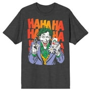 Joker Laughing Portrait Men's Charcoal Heather T-Shirt-3XL