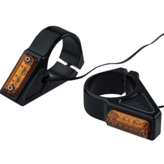 Joker Machine 05-300-1 Rectangle LED Fork Mount Turn Signals - 39mm - Black Anodized