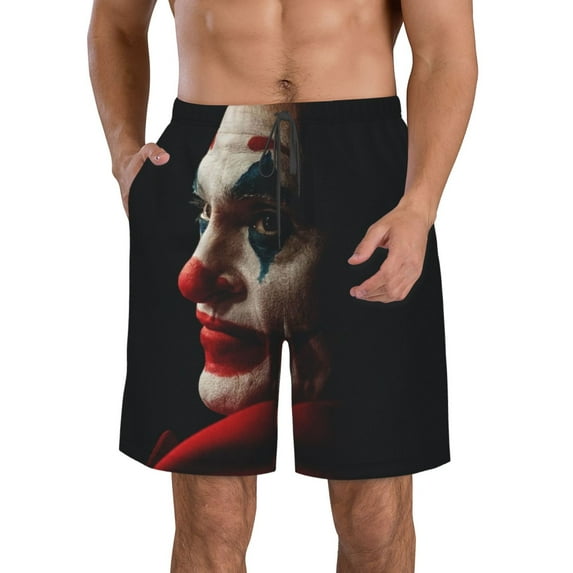 Joker Movie Men's Beach Shorts Swim Trunks Casual Quick Dry Board Shorts Swimwear with Mesh Lined and Pockets