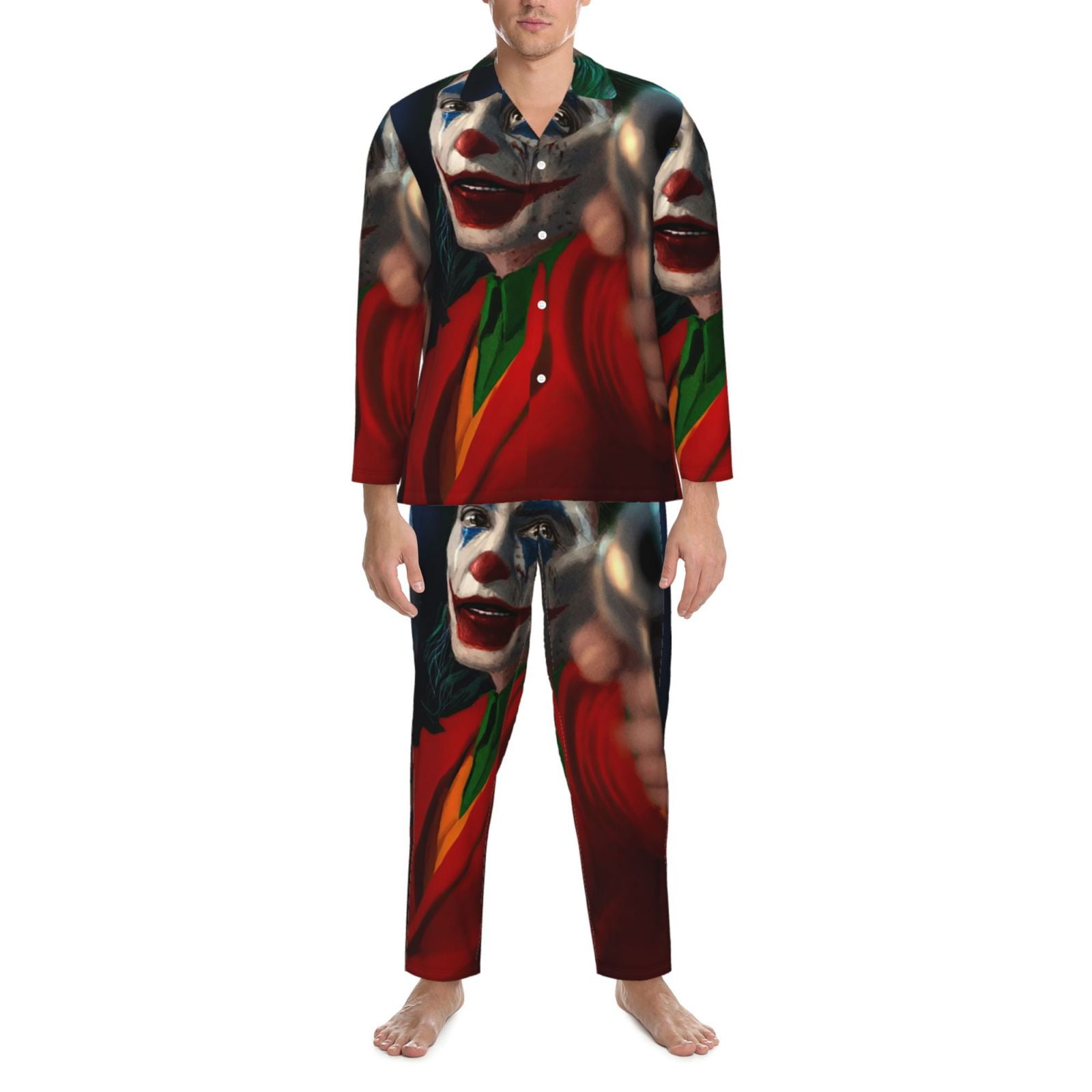 Joker Pajama Sets Long Sleeve Button Down Pajamas Set For Women Men Cute Soft Sleepwear Pjs 2 Piece Loungewear X Large Walmart