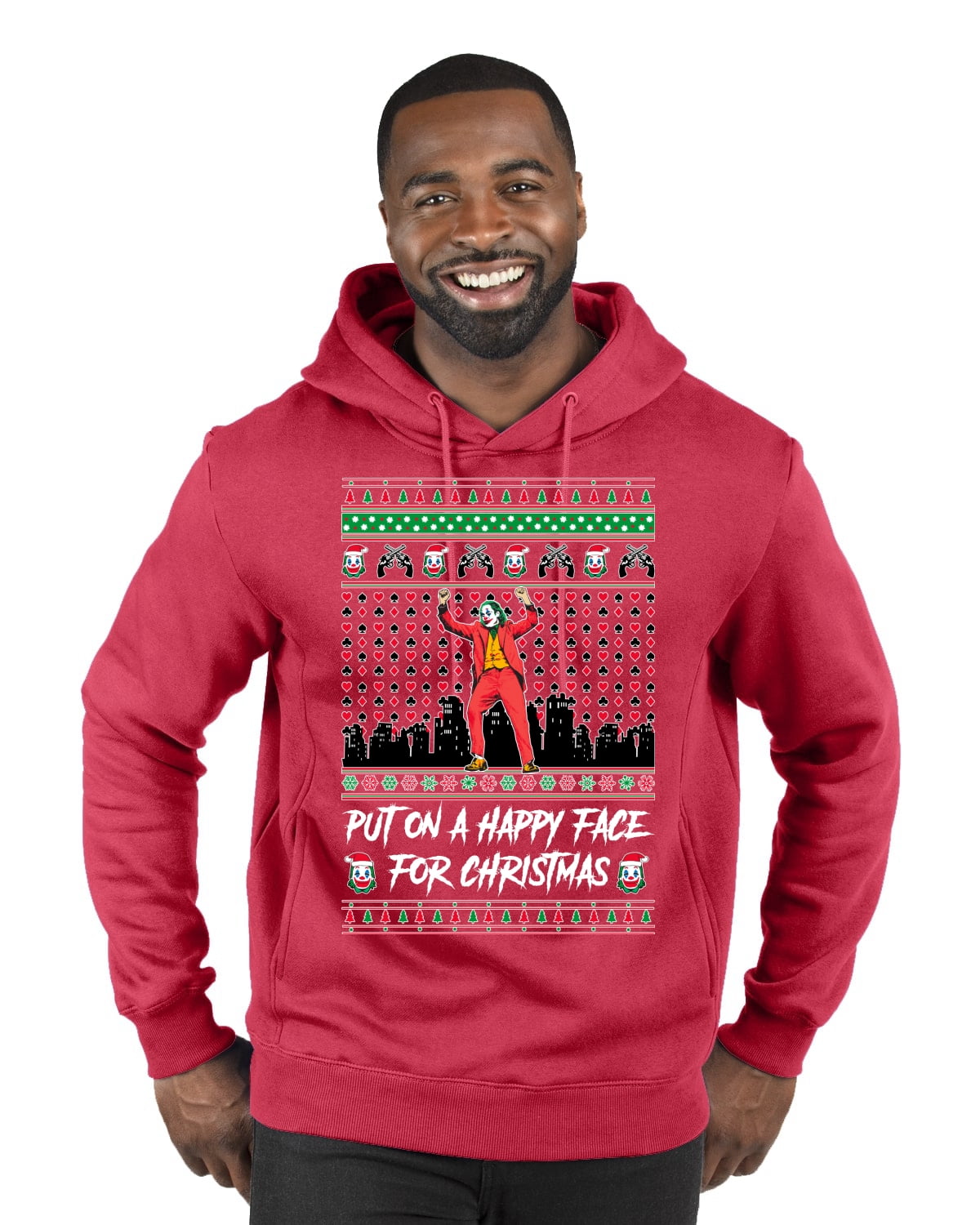 Red face sweater sales