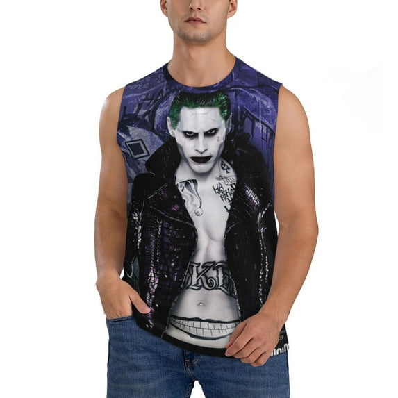 Joker Suicide Squad Men's Tank Top Lightweight Summer Sleeveless Tee Shirt Muscle Tank Tops Workout T-Shirts Casual Athletic Undershirts