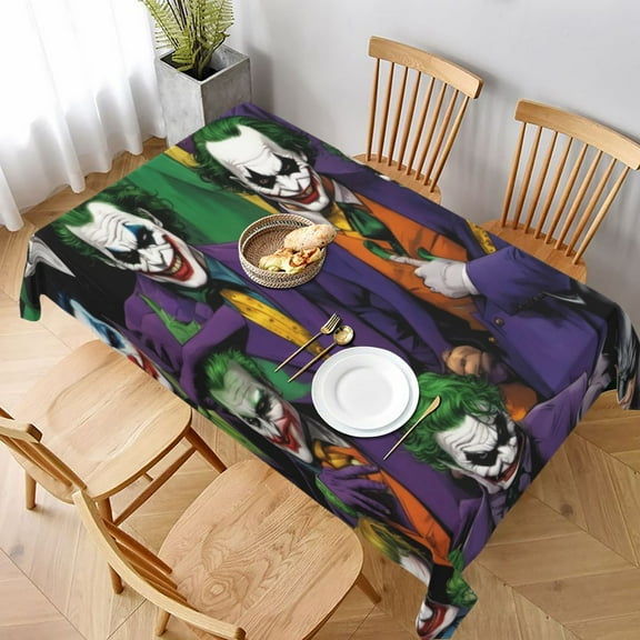 Joker Tablecloth Cute Graphic Print Rectangular Table Cover For Party Picnic Dinner Decor 60x90in