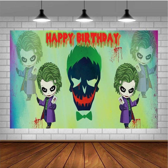 Joker Banner Poster Wall Decor Birthday Backdrop Background Party Supplies Taspestry