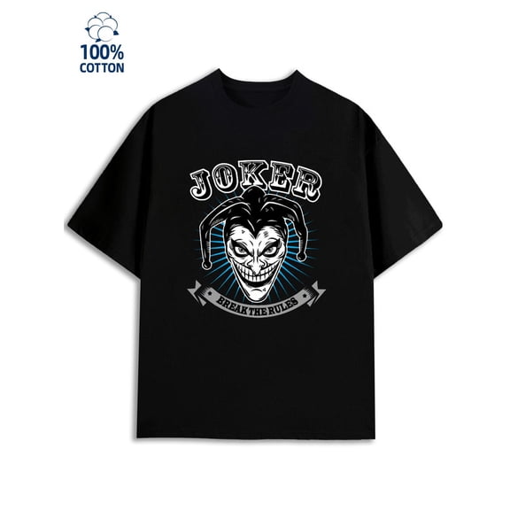 Joker Tee men's 180G 100% Cotton black Retro Unisex Shirt Short Sleeve tshirts Classic Unisex Shirt Short Sleeve tshirts Unique Design Unisex Shirt Crewneck tshirts Funny Unisex Shirt Cotton tshirts