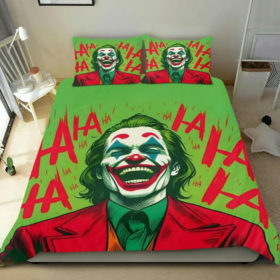 Joker Themed Bed Sheet Set Three Piece Set 53x79 Inches Comfortable And Skin Friendly Unique Design Creating A Star Studded Night