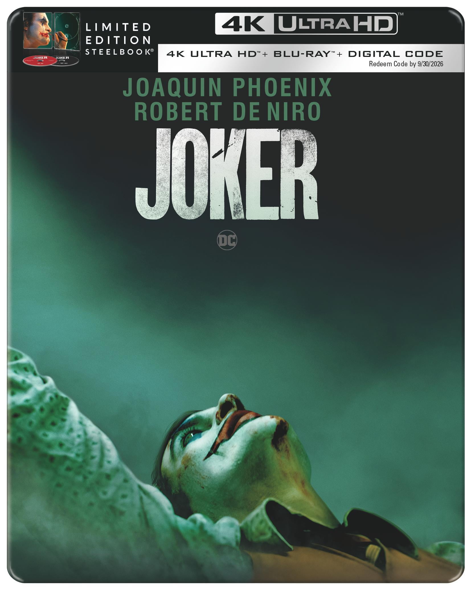 Joker (Walmart Exclusive) (Steelbook) (4K Ultra HD + Blu-ray + Digital), Warner Bros., Drama, Thriller