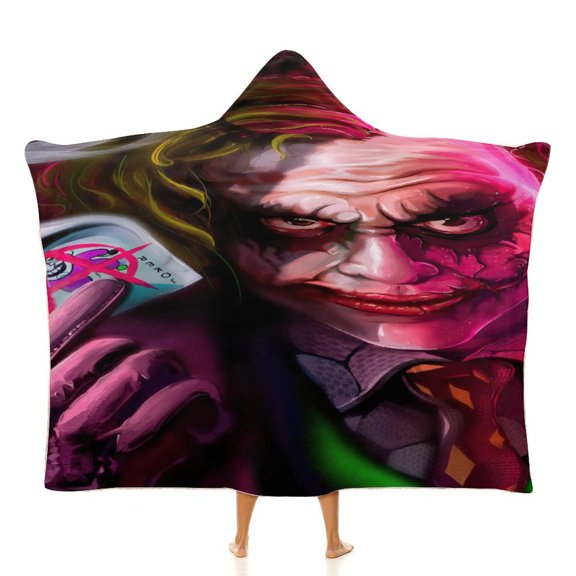 Joker Wearable Fleece Blanket Hoodie Cloak Hooded Blanket 40"x50"