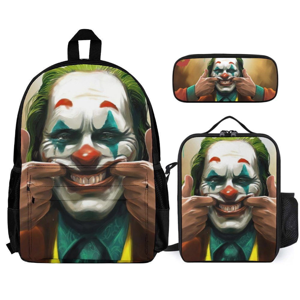 Jokers Backpacks 3 Piece Set Bookbag with Lunch Bag And Pencil Case ...