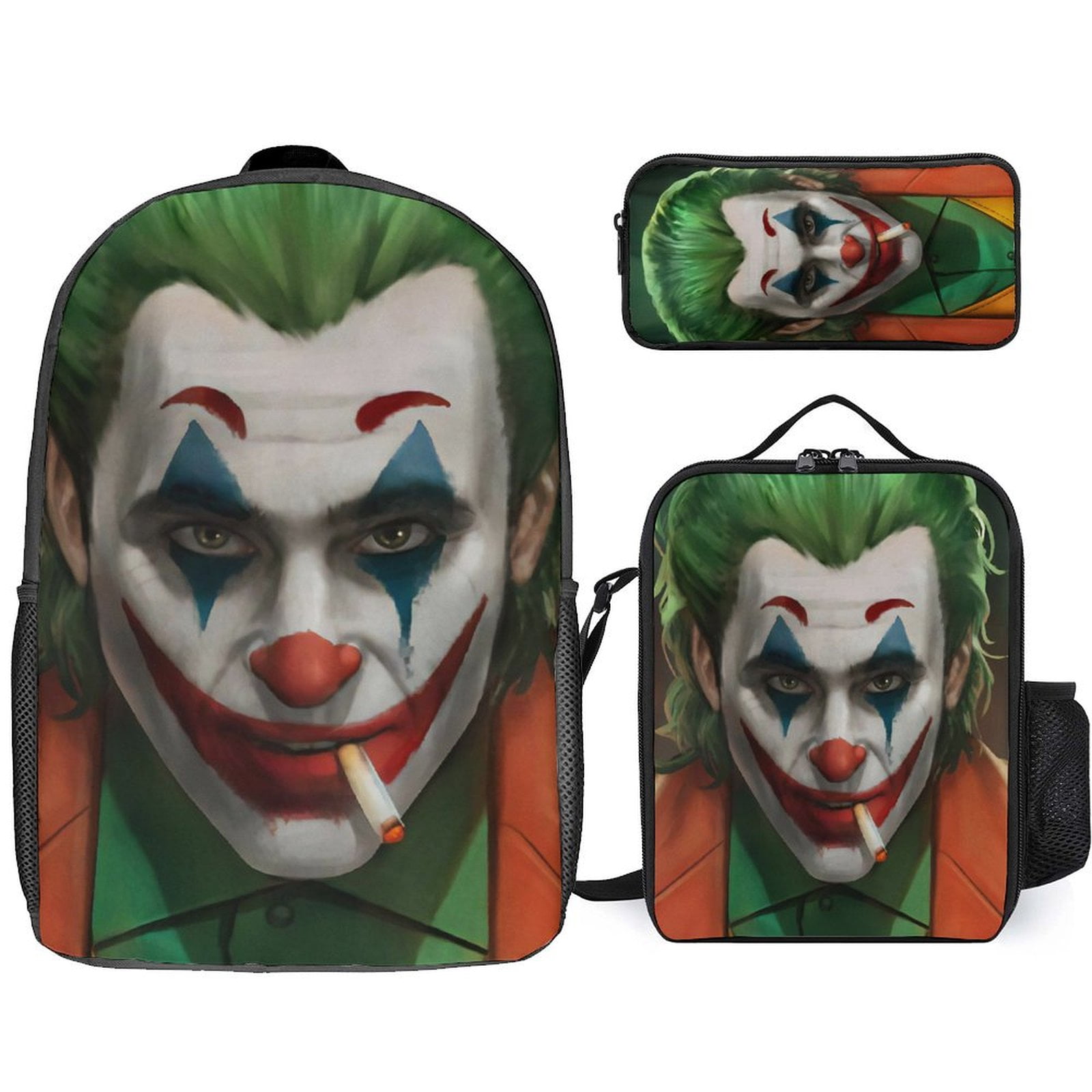 Jokers Backpacks 3 Piece Set Bookbag with Lunch Bag And Pencil Case ...