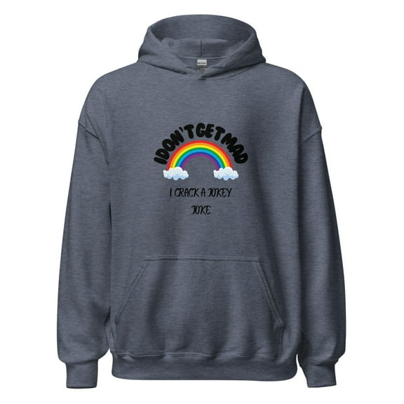 Jokey Joke Rainbow Unisex Hoodie (Heather Sport Dark Navy, L)