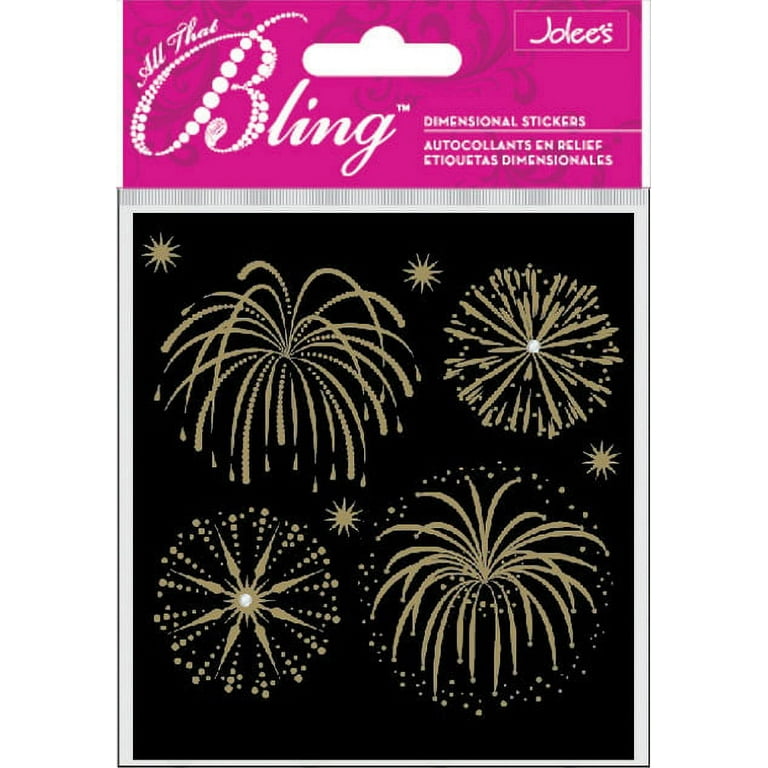 Jolee's Seasonal Stickers-Glitter Flags and Stars - 015586892567