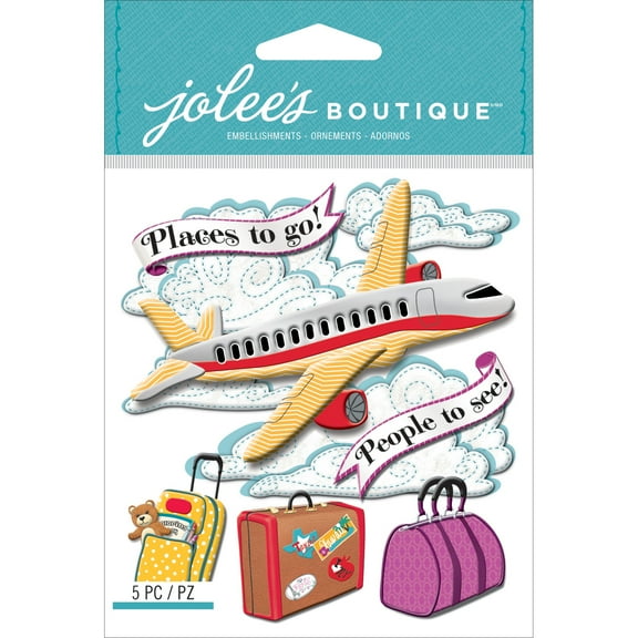 Jolee's Boutique Dimensional Stickers-Airplane