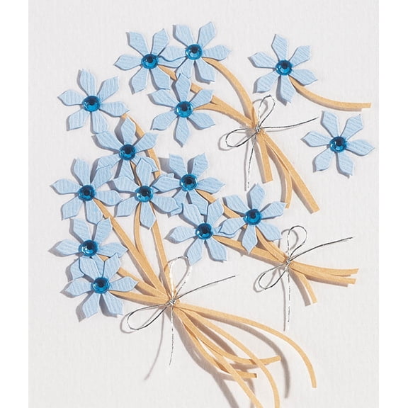 Jolee's Boutique Dimensional Stickers, Blue Jeweled Flowers