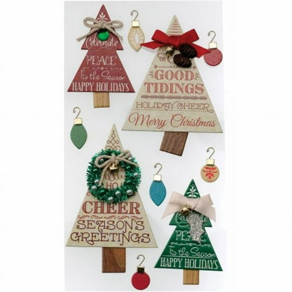 Jolee's Boutique Dimensional Stickers-Holiday Word Trees, Pk 3, Jolees
