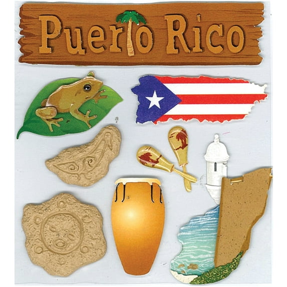 Jolee's Boutique Dimensional Stickers-Puerto Rico