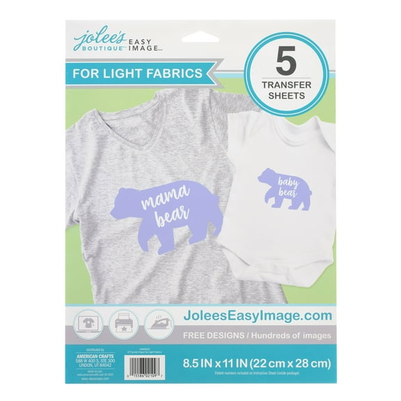 Jolee's Boutique® Easy Image™ Transfer Sheets for Light Stretchy Fabrics - 5ct.