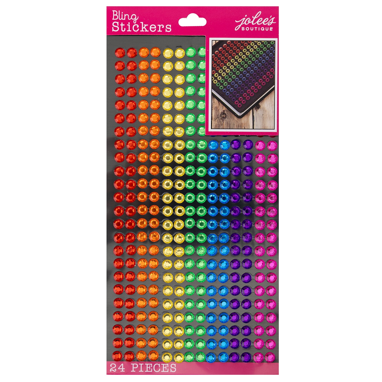 Jolee s Boutique Multicolor Rainbow Self Adhesive Bling Gem Paper Stickers 24 Pieces