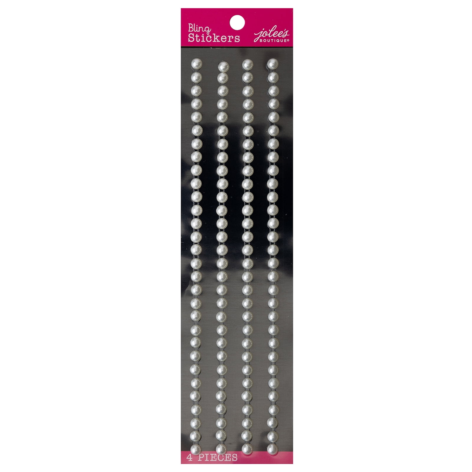 Jolee's Boutique Solid White Pearl Bling Paper Stickers, 4 Piece Scrapbooking Embellishments