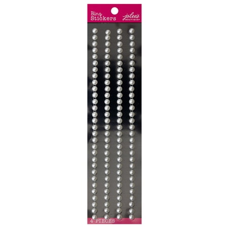 Jolee's Boutique Solid White Pearl Bling Paper Stickers, 4 Piece Scrapbooking Embellishments