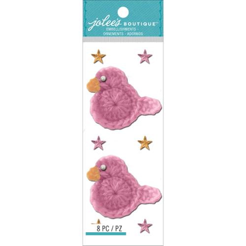 Jolee's By You Dimensional Embellishments 2"X4" Sheet-Baby Girl Crochet Ducks