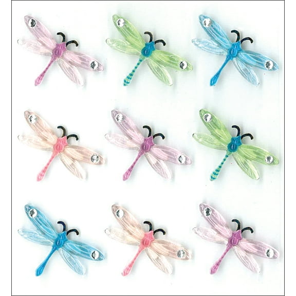 Jolee's Cabochon Dimensional Repeat Stickers-Dragonflies