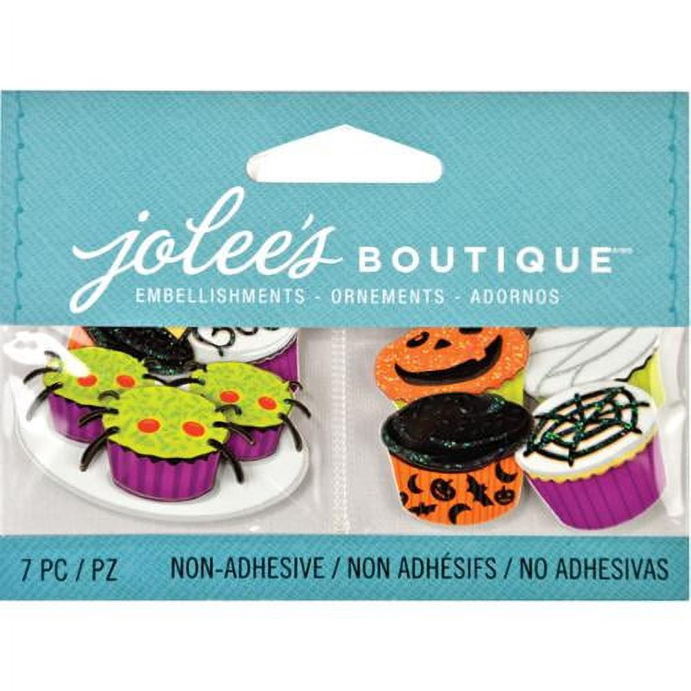 Jolee's Halloween Embellishments 7/Pkg-Halloween Cupcakes