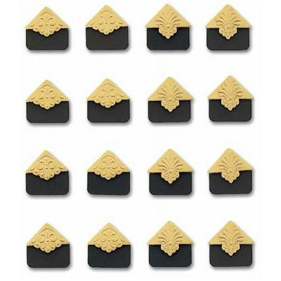Jolees Boutique Embossed Photo Corners Gold Accents 16 piece